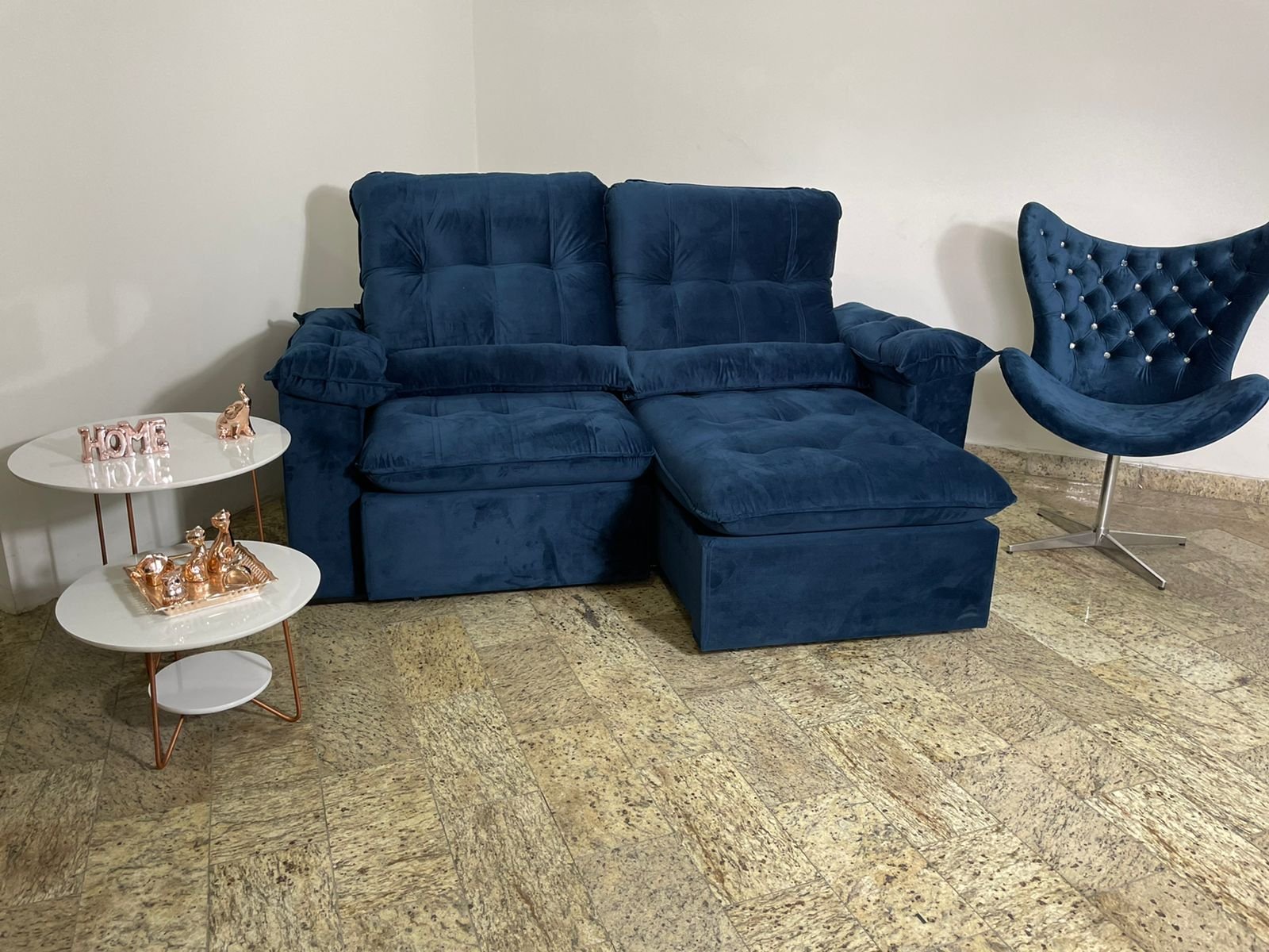 Sofá Retrátil e Reclinável Imperial 2,30 m Azul – IMPÉRIO ESTOFADOS - Imagem 3