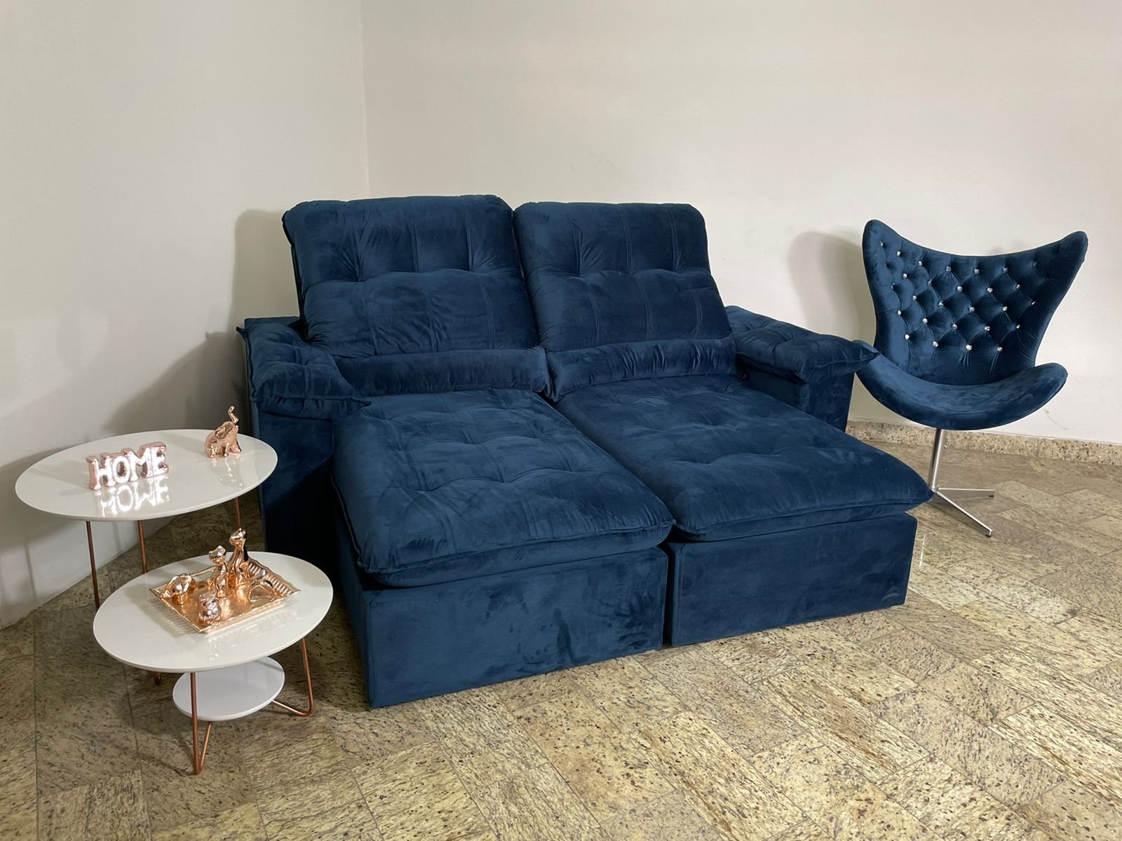 Sofá Retrátil e Reclinável Imperial 2,30 m Azul – IMPÉRIO ESTOFADOS - Imagem 2