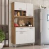 Kit Cozinha Malta 0,91 m Amêndola Touch/Branco - DEMÓBILE