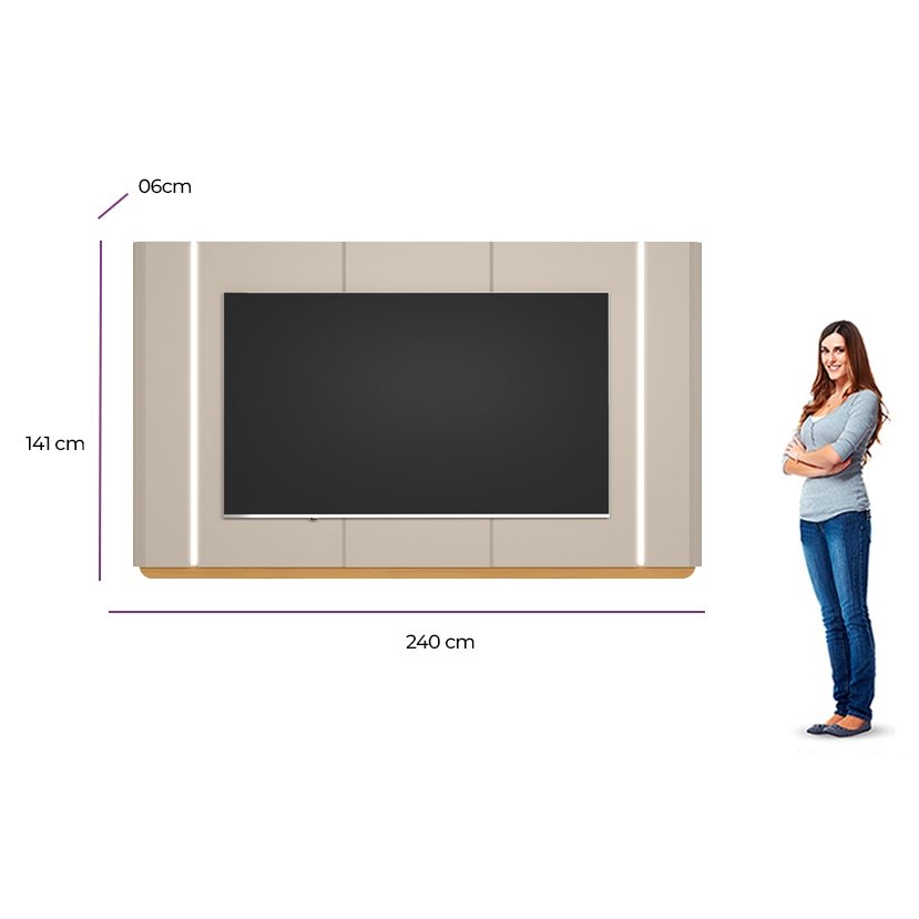 Painel até 75" Santorini Off White/Tauari Fosco - LINEA BRASIL - Imagem 4