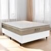 Colchão Casal Airtech Springpocket + Base Box Simples Corino Branco – ORTOBOM + BIOSTAR