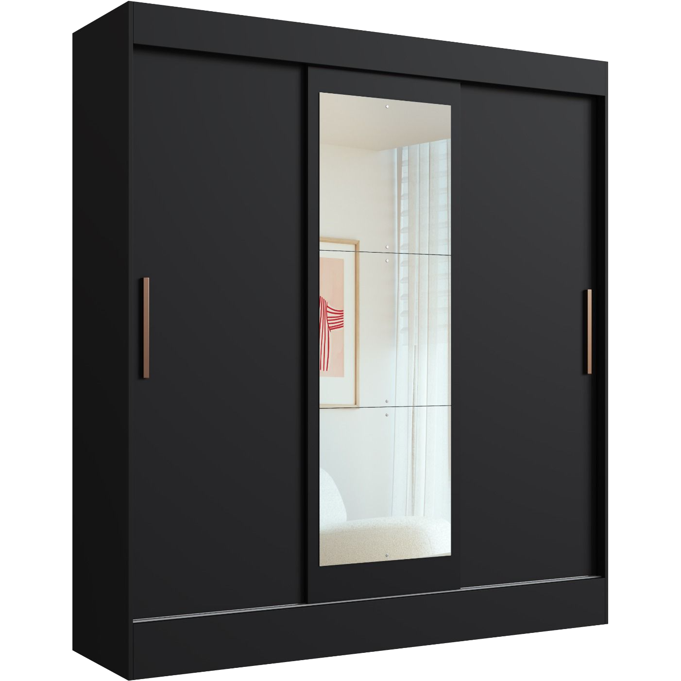 Guarda-Roupa 3 Portas Londres 69000 1,80 m Preto - DORIPEL - Imagem 4