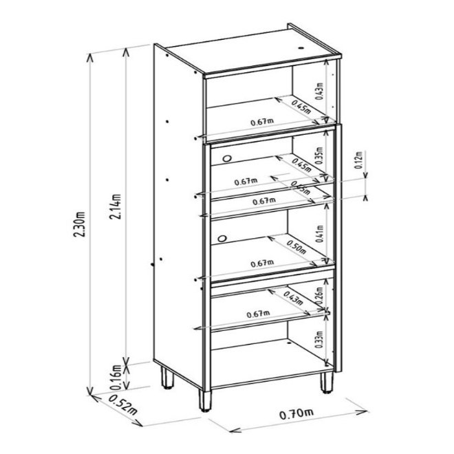 Cozinha 6 Peças Allure Jequitibá/Gris Fosco - LINEA BRASIL - Imagem 10