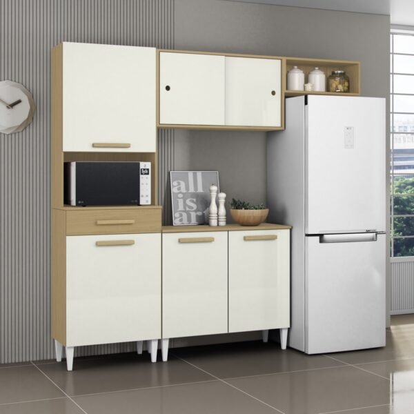 Cozinha Compacta Isabelle 2,013 m Atacama/Off White - ARAMÓVEIS