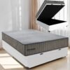 Colchão Casal Exclusive Foam HR 33 + Base Box Baú Corino Branco – ORTOBOM + BIOSTAR