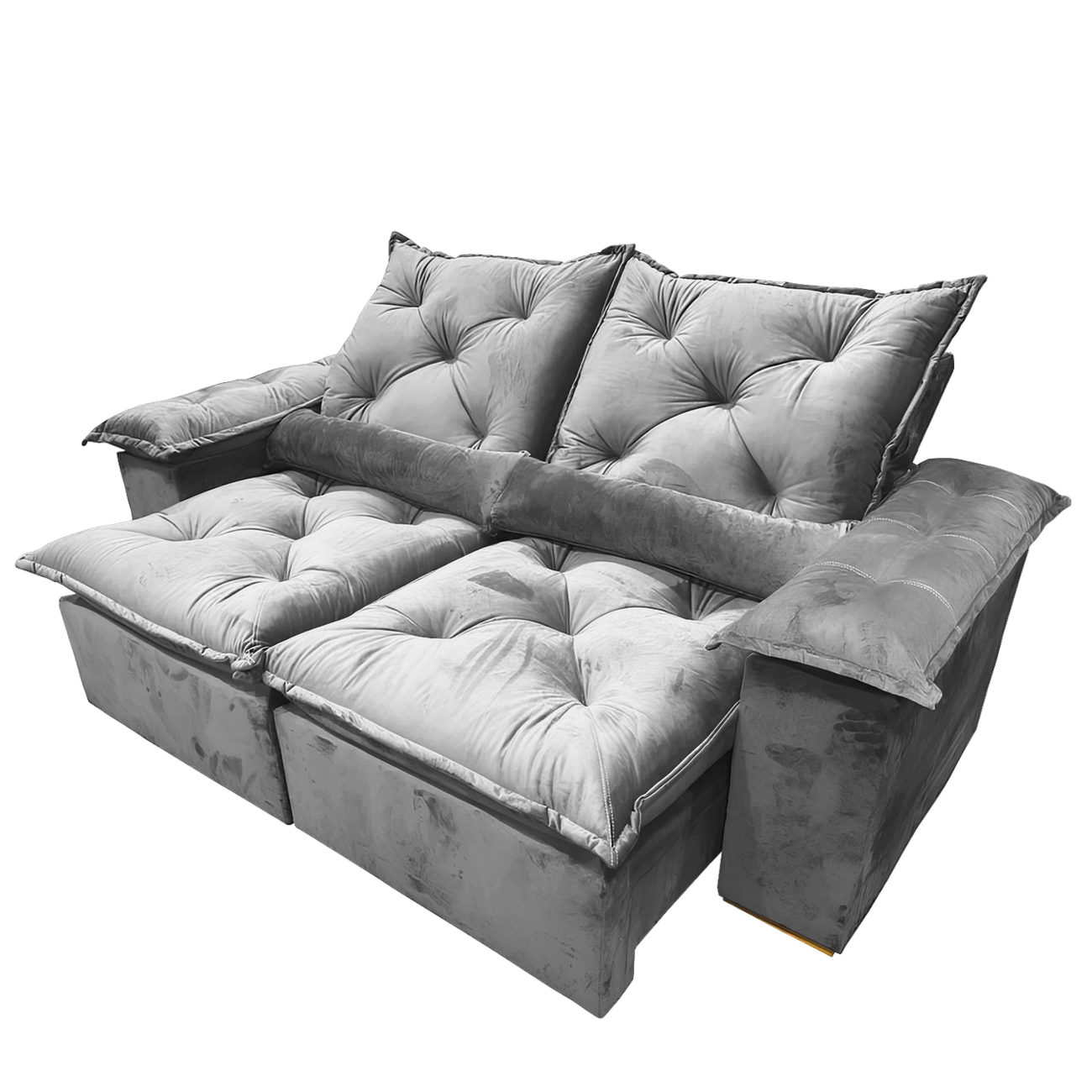 Sofá Retrátil e Reclinável Grécia 2,00 m Cinza - QUINE ESTOFADOS - Imagem 2