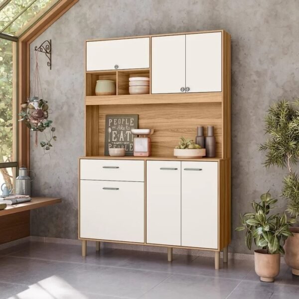 Kit Cozinha Erva Doce 120 Freijó/Off White Cristal - NICIOLI