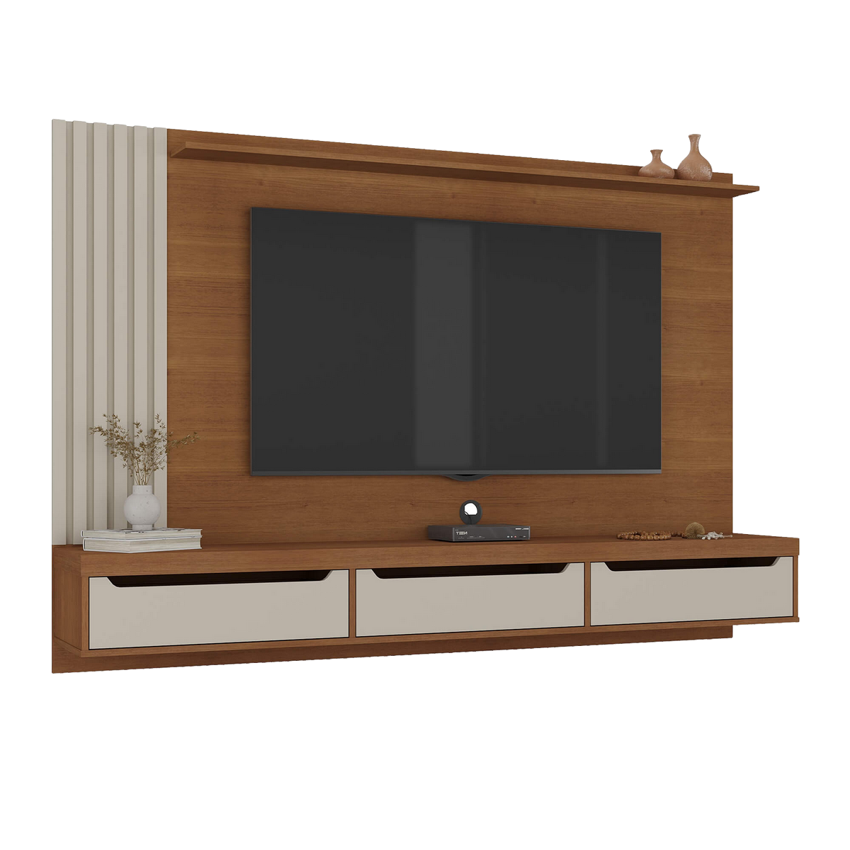 Painel até 75" Presence Cinamono/Off White - ARTELY - Imagem 2