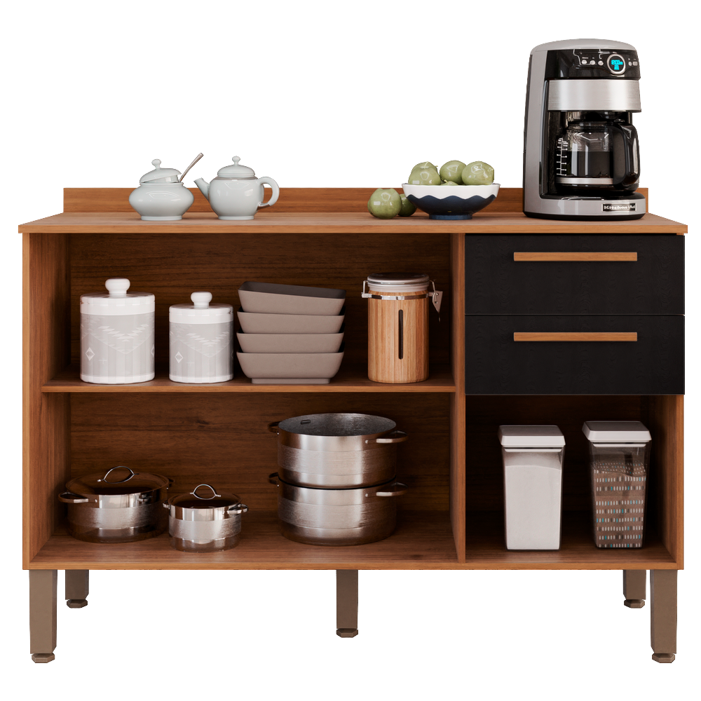 Balcão New Valência Cinamomo/Preto - SALLÊTO - Imagem 2