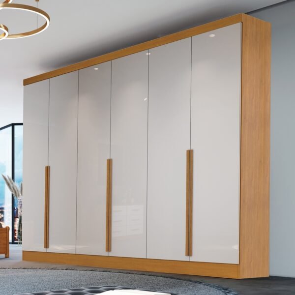 Guarda-Roupa 6 Portas Alvorada 2,70 m Nature/Off White - BIANCHI