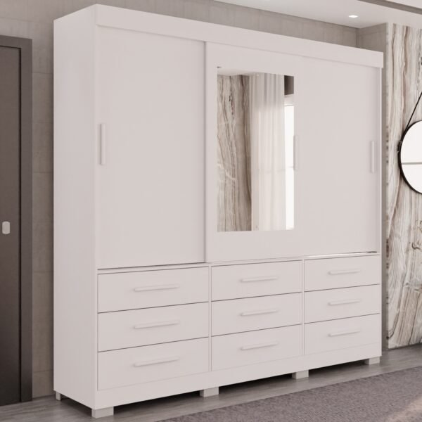 Guarda-Roupa 3 Portas New Star 1,80 m Branco - SALLÊTO