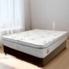 Colchão Casal New York D33 + Base Box Simples Corino Marrom – ECOTEC + BIOSTAR