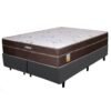 Colchão Queen Lisboa + Base Box Simples Corino Preto – ECOTEC + BIOSTAR