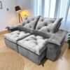 Sofá Retrátil e Reclinável Grécia  2,00 m Cinza - QUINE ESTOFADOS