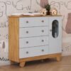 Cômoda Pingo Amêndoa/Branco Brilho – PEROBA MÓVEIS