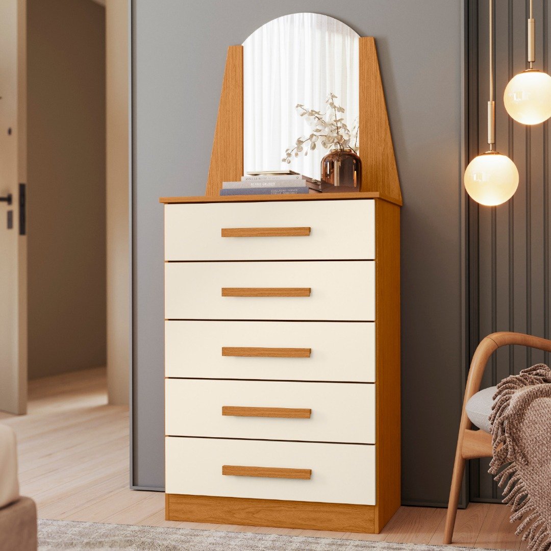 Cômoda Veneza Cinamono/Off White - MÓVEIS ALBATROZ