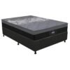 Colchão Casal New York + Base Box Simples Corino Preto – GAZIN + ALTO NÍVEL