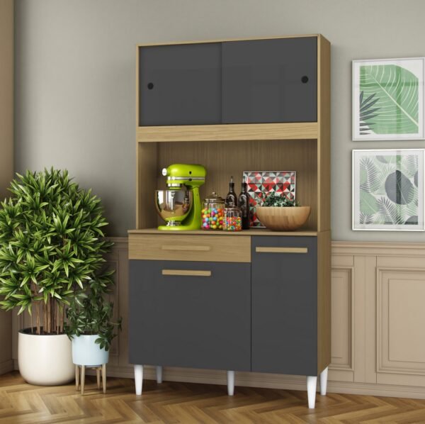 Kit Cozinha 4P1G 0,91 m Atacama/Grafite - ARAMÓVEIS