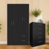 Guarda-Roupa 4 Portas Panamá 4002 + Cômoda 5 Gavetas Aruba Preto - FELLICCI