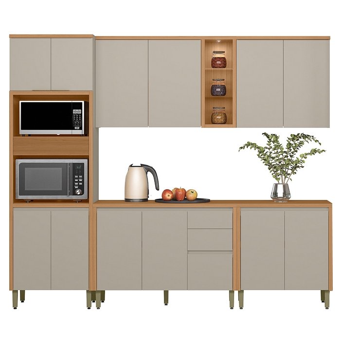 Cozinha 5 Peças Allure Jequitibá/Gris Fosco - LINEA BRASIL - Imagem 2