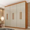 Guarda-Roupa 6 Portas Lagos 2,19 m Cinamono/Off White - TCIL