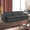 Sofa Retratil e Reclinavel Niger 3,10 m Veludo Cinza B010 - TREVO ESTOFADOS