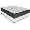 Colchão Casal Ravena 33 cm D26 Molas Ensacadas + Base Simples Corino Branco – UMAFLEX + BIOSTAR
