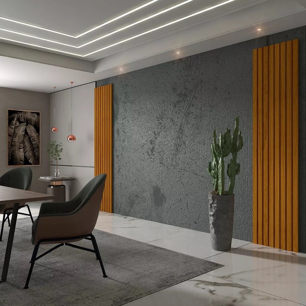 Kit 2 Placas Painel Ripado(Extensão)Nobre 49,6 + 49,6 cm Naturale - GELIUS