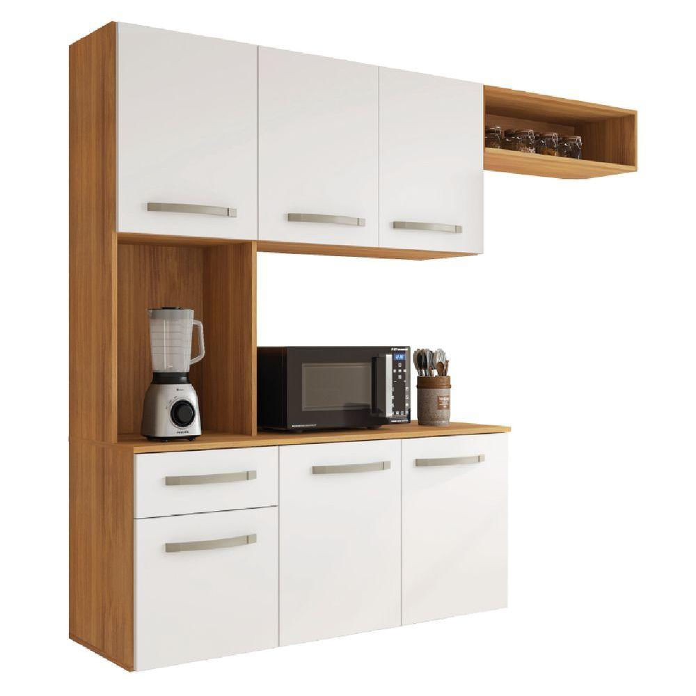 Cozinha Suspensa Belíssima 1,65 m Freijó/Off White - FIORELLO - Imagem 5