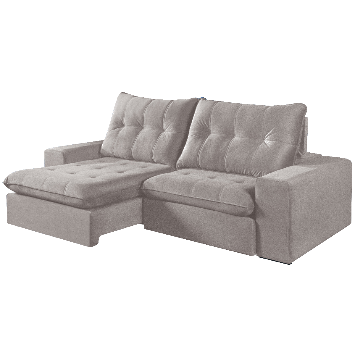 Sofá Retrátil e Reclinável Niterói 2,50 m Veludo Bege - SINGULAR ESTOFADOS - Imagem 5