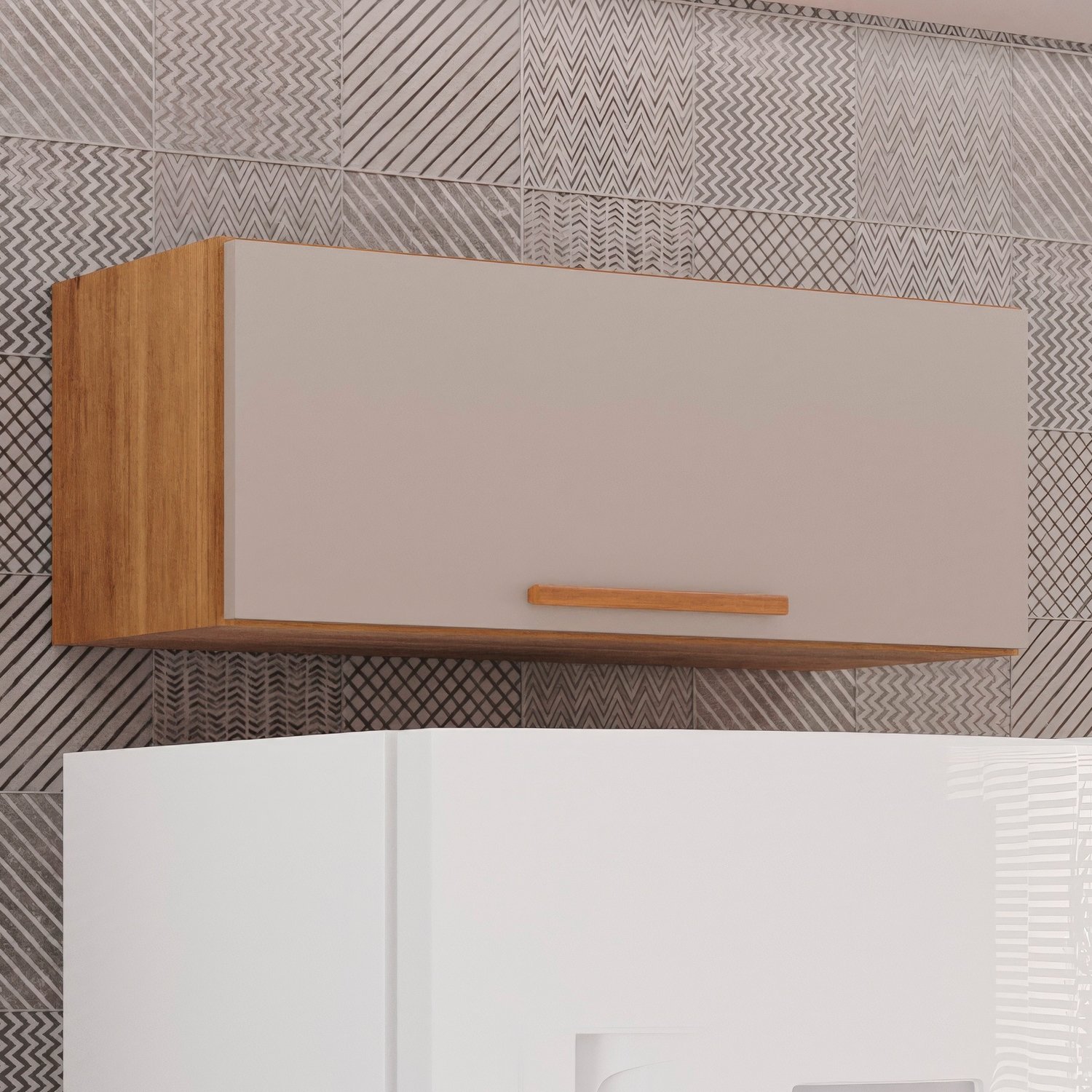 Armario Aereo Geladeira New Valencia Cinamomo/Off White - SALLETO