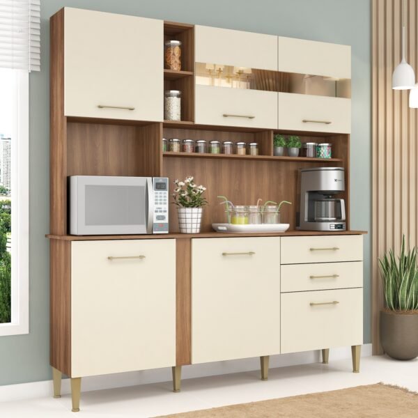 Kit Cozinha Nicole/Helena C304 1,82 m Manchester/Champagne - FELLICCI