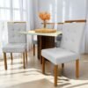 Mesa Salinas 120 Cinamomo/Off White com 4 Cadeiras Sophia Linho Cinza Prata 206 – AVALON DECOR + WM DECOR