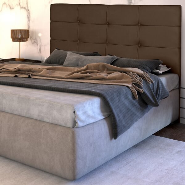 Cabeceira Casal Eslovênia Corino Marrom - R.A ESTOFADOS