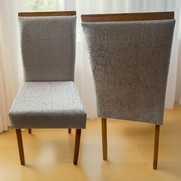 Kit 2 Cadeiras Samantha 05 Imbuia Mel/Veludo Cinza Prata 1013 – CARVALHO DECOR