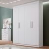 Guarda-Roupa 4 Portas Colibri 1,38 m Branco – D’DORO MÓVEIS