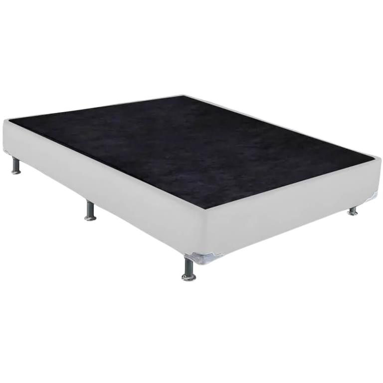 Base Box Casal Simples Corino Branco – ALTO NÍVEL CAMAS E COLCHÕES - Imagem 2