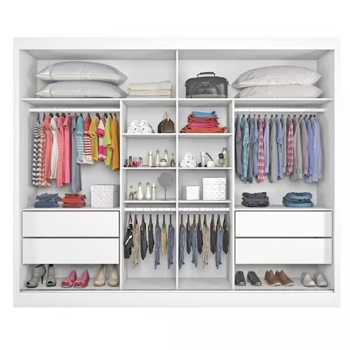 Guarda-Roupa 2 Portas Atlanta 2,06 m Branco Acetinado - MÓVEIS EUROPA - Imagem 3