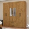 Guarda-Roupa 6 Portas(Com Espelho/Sem Pés)Áries Cinamono – CARIOCA MÓVEIS