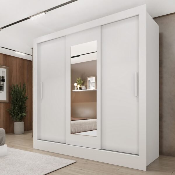 Guarda-Roupa 3 Portas Valência 1,90 m Branco Neve - TCIL