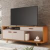 Rack até 65" Ímpar Cinamomo/Off White - JCM MOVELARIA