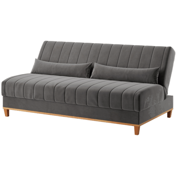 Sofá Cama Luna/Duna 1,80 m Veludo Cinza Grafite - VIERO MÓVEIS