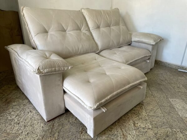 Sofá Retrátil e Reclinável Corvette 2,50 m Bege - D'VITRINE ESTOFADOS(PROMOÇÃO)