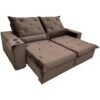 Sofá Retrátil e Reclinável Elegance/Leblon 2,30 m Suede Marrom - IMPÉRIO ESTOFADOS