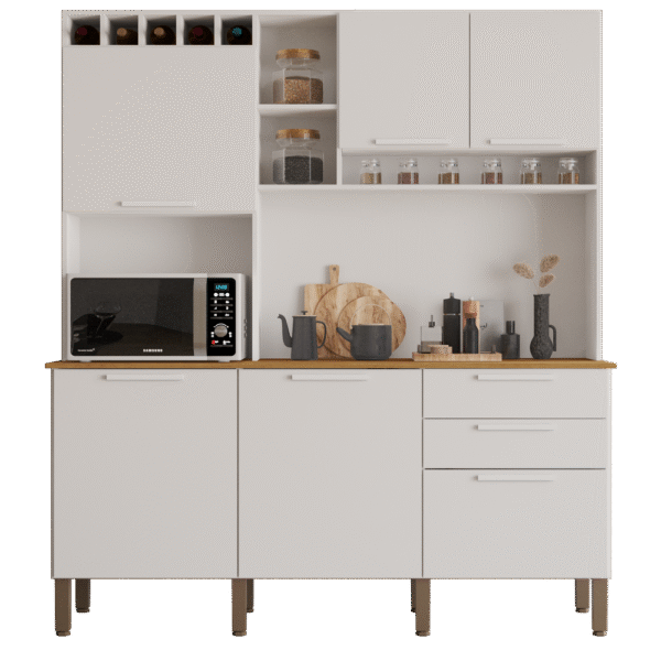 Kit Cozinha New Topázio 1,65 m Branco - SALLÊTO