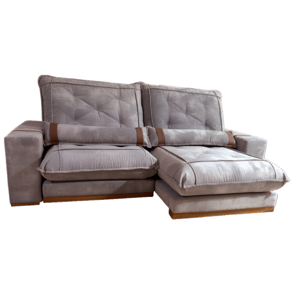 Sofá Retrátil e Reclinável Ibiza/Poseidon 2,50 m Veludo Cinza Grafite 101 - ZARAT ESTOFADOS