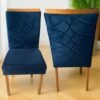 Kit 2 Cadeiras Safira Mel/Veludo Azul – WM DECOR