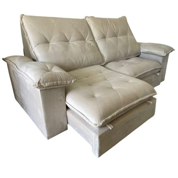 Sofá Retrátil e Reclinável Corvette 2,50 m Bege - D'VITRINE ESTOFADOS(PROMOÇÃO)