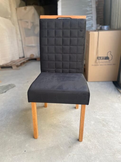 Mesa Salinas/Helô/Los Angeles 120 Cinamomo/Off White com Cadeiras Pandora 01 Veludo Preto 38 – CEL MÓVEIS + CARVALHO DEC