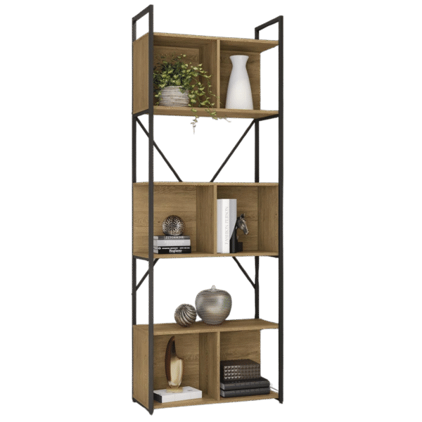 Estante Alta com 3 Nichos LI014 Freijó/Preto Fosco - KAPPESBERG